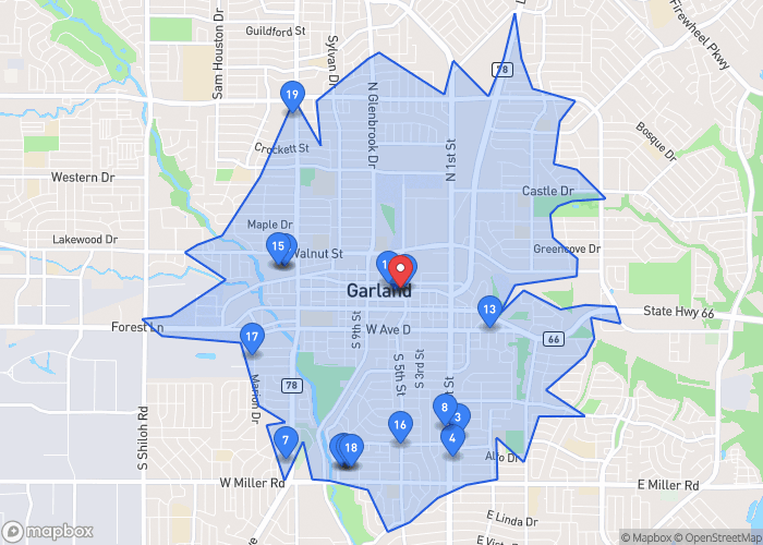 Drive-time map